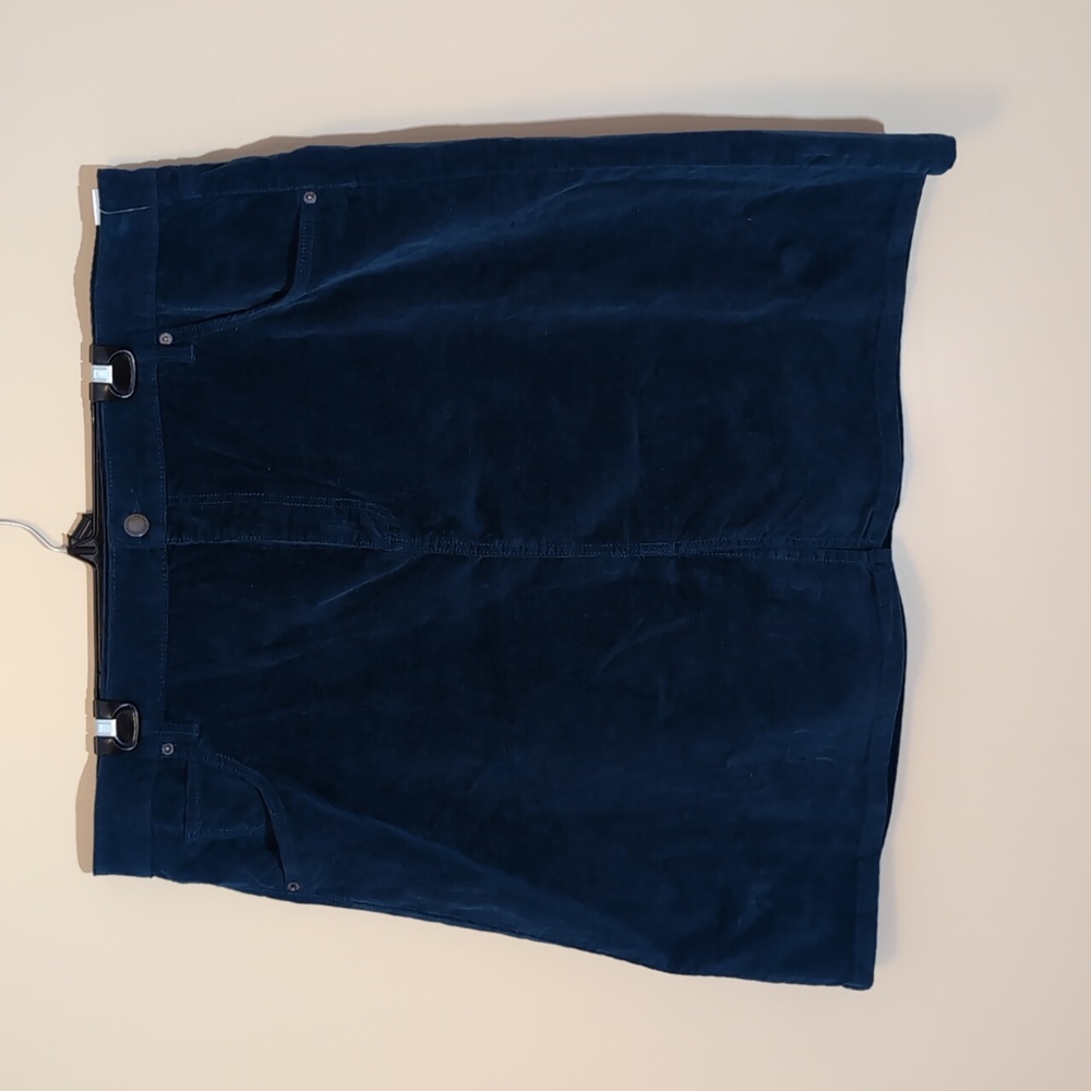 Joe Fresh| NWT Blue Corduroy Mini Skirt Front Slit With Side and Back Pockets
